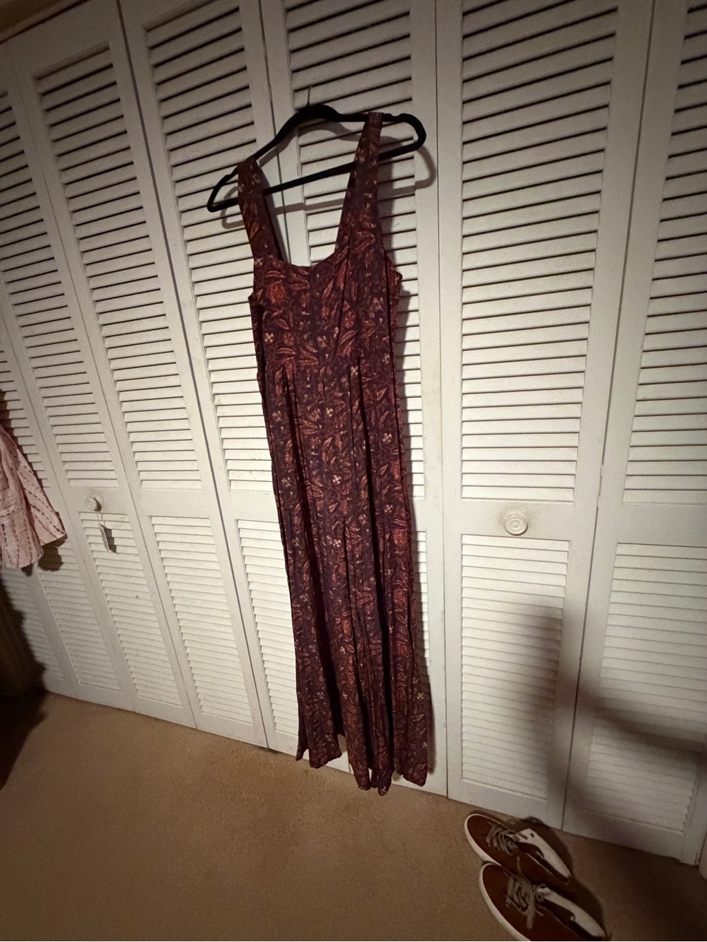 NATURAL LIFE Burgundy Floral Scoop Neck Maxi Dress